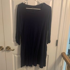 Navy Blue Long Sleeve Tunic / T-Shirt Dress